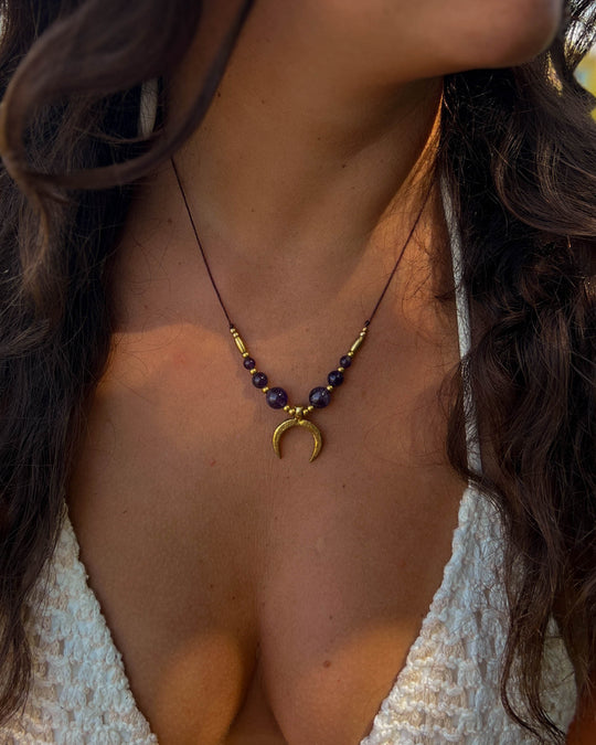 Symara - Amethyst Moon Necklace