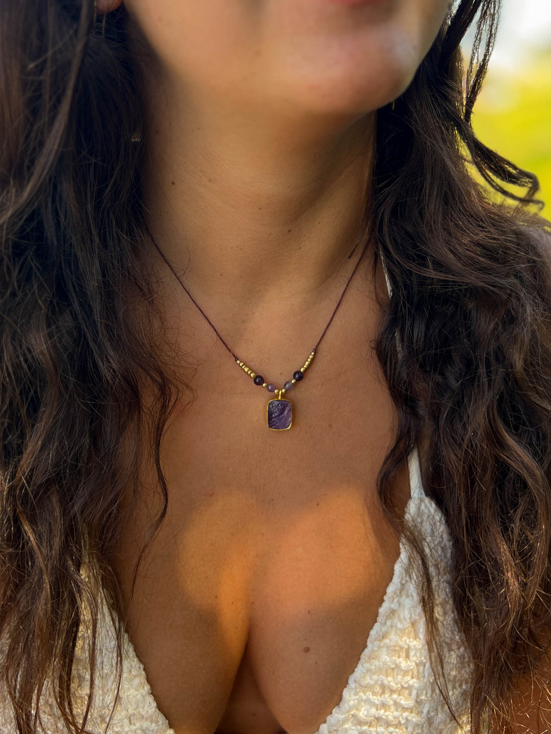 Wild Violet - Raw Purple Amethyst Necklace