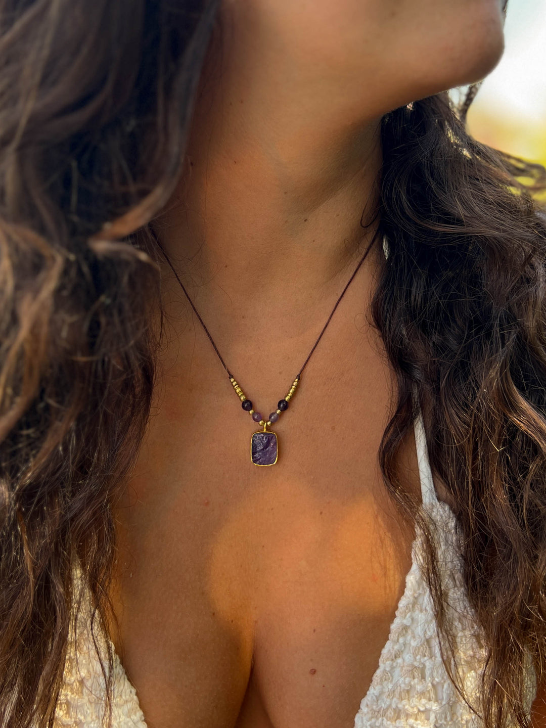Wild Violet - Raw Purple Amethyst Necklace