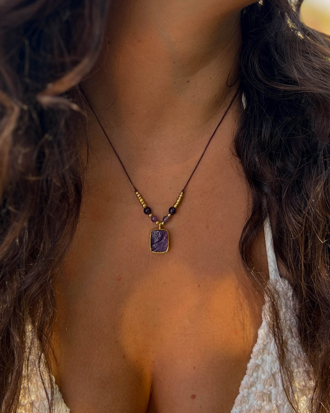 Wild Violet - Raw Purple Amethyst Necklace