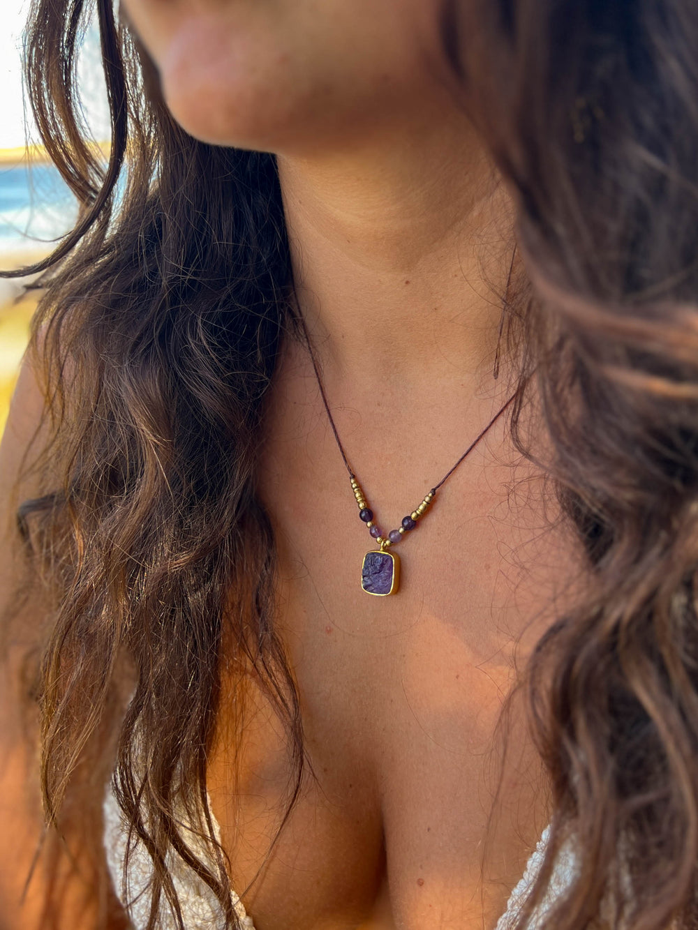 Wild Violet - Raw Purple Amethyst Necklace
