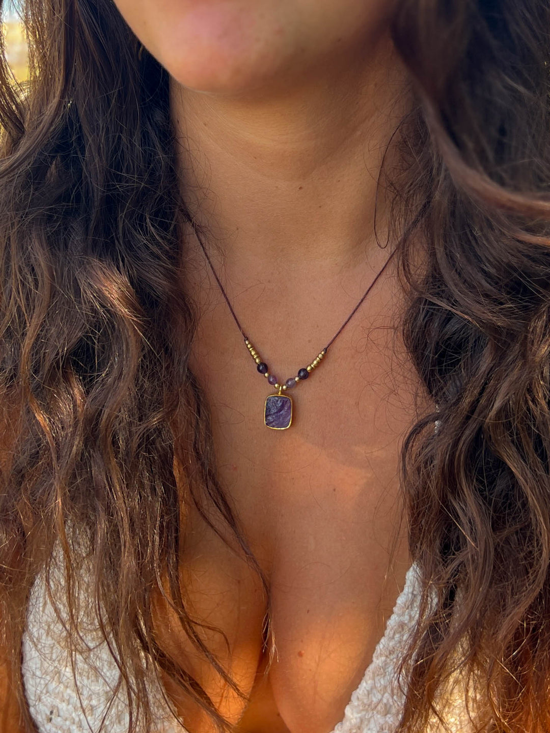 Wild Violet - Raw Purple Amethyst Necklace