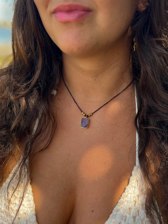 Purple Alchemy - Raw Amethyst Necklace, Goldplated