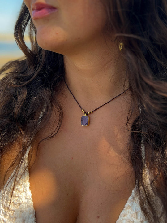 Purple Alchemy - Raw Amethyst Necklace, Goldplated