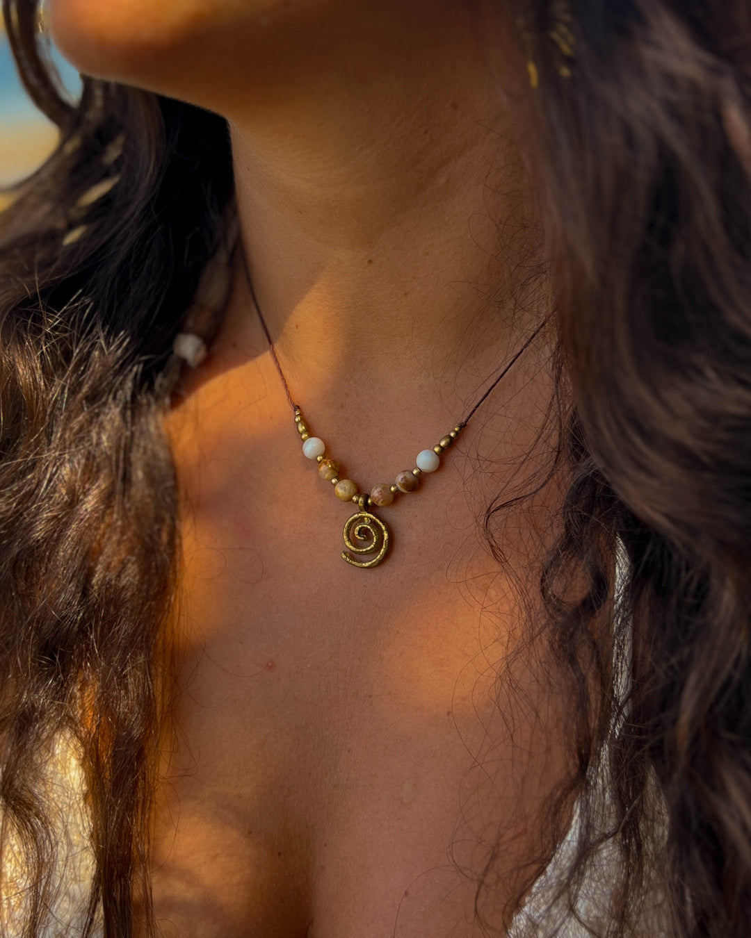Sea Whirl - Jaspis Spiraal Ketting
