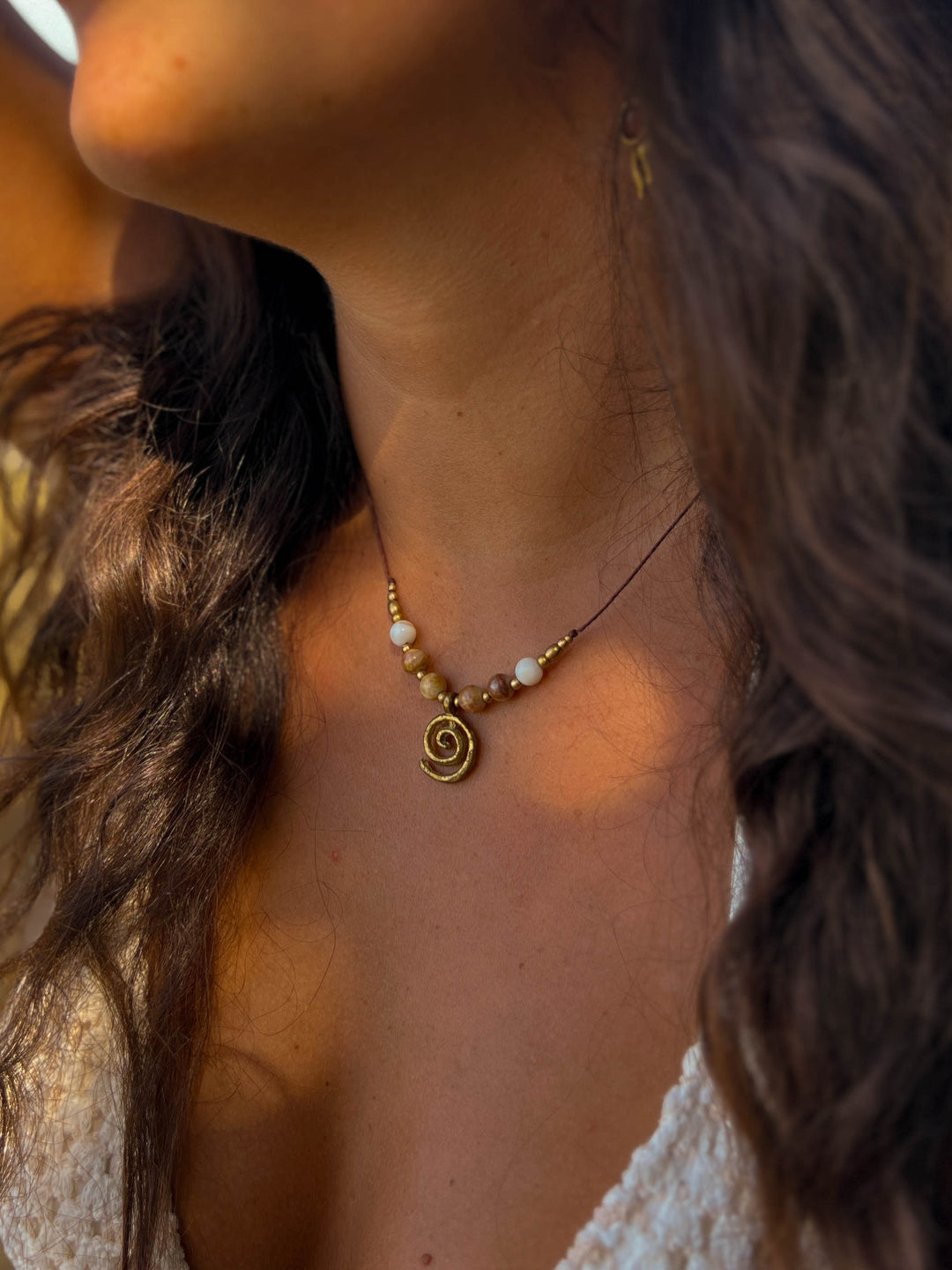 Sea Whirl - Jaspis Spiraal Ketting