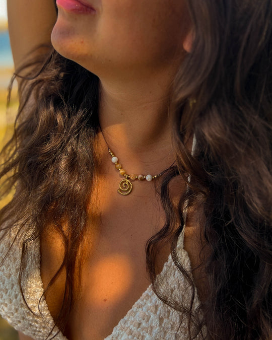 Sea Whirl - Jaspis Spiraal Ketting