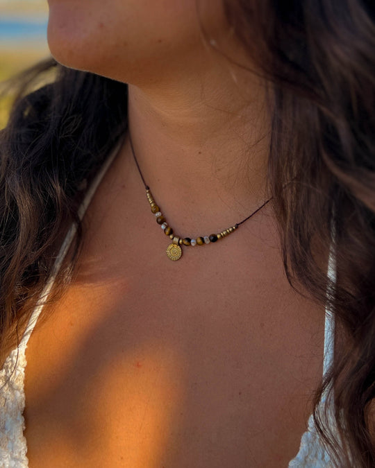 Sunrise - Ketting met Schelpen en Tijgeroog