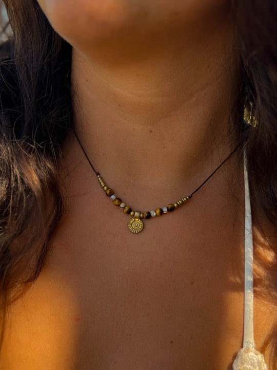 Sunrise - Ketting met Schelpen en Tijgeroog