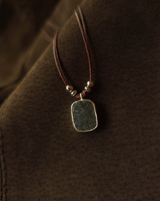 Green Alchemy - Zilveren Mosagaat Ketting