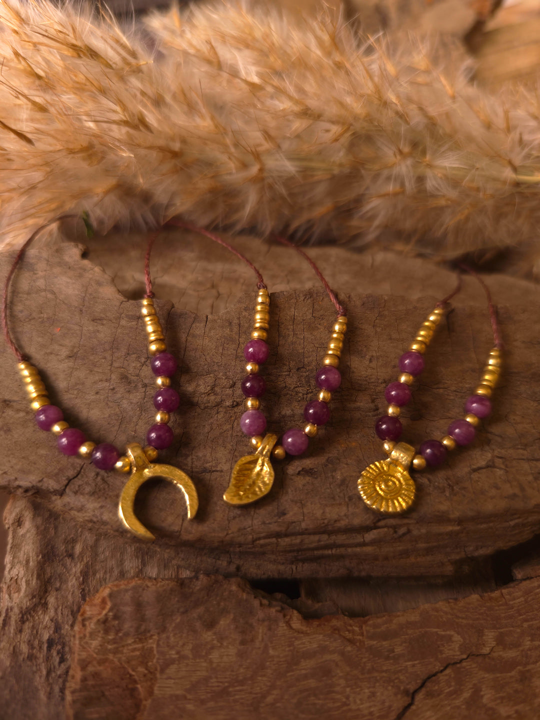 Floréa - Purple Amethyst Leaf Necklace