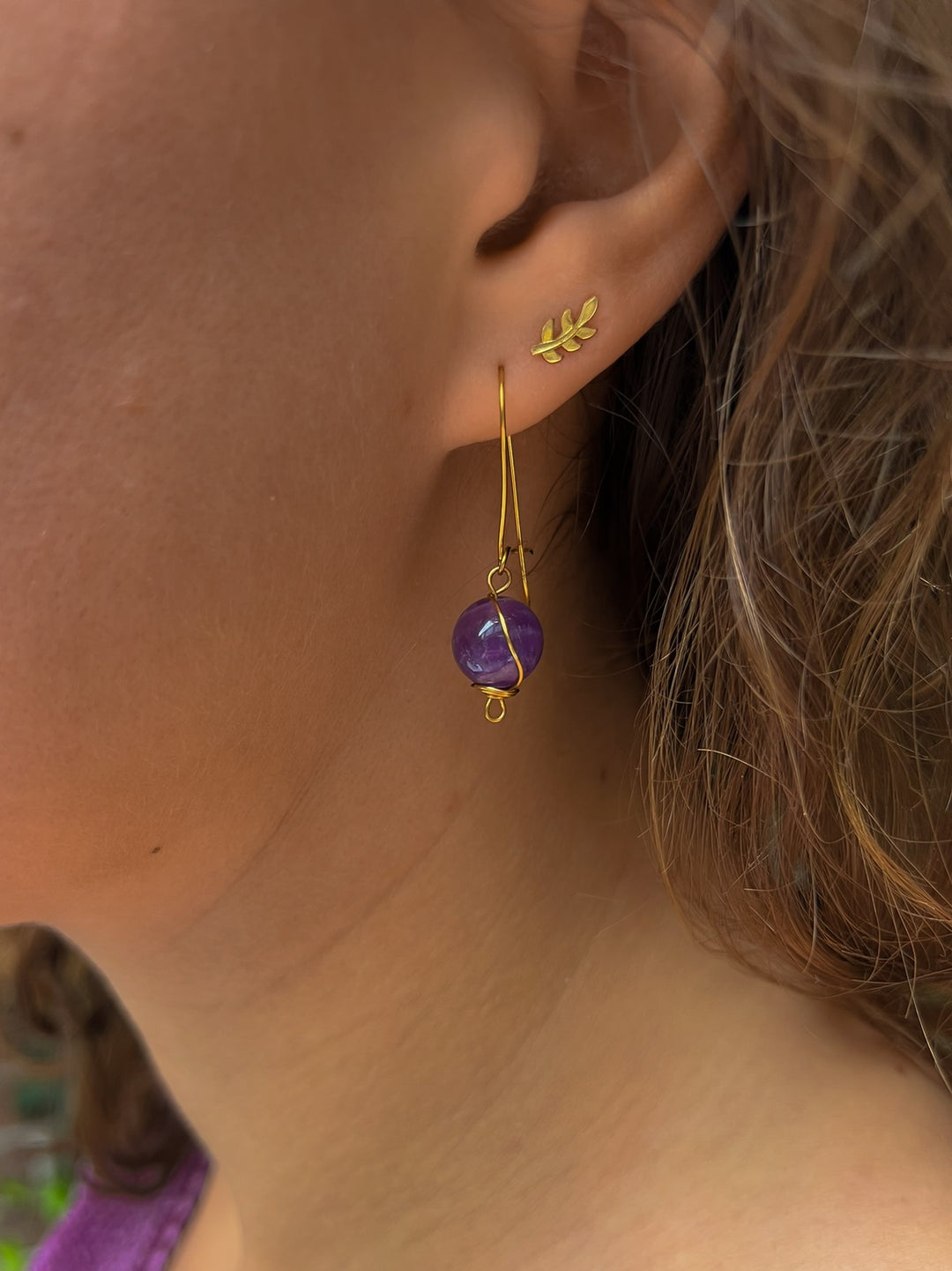 Lavendros - Purple Amethyst Earrings