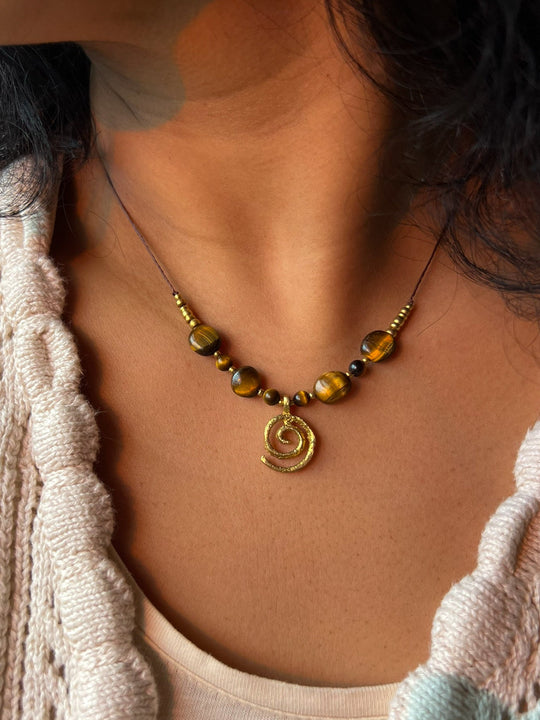 Spiralita - Tiger's Eye Spiral Necklace