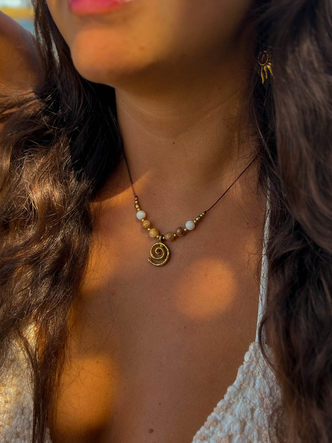 Sea Whirl - Jaspis Spiraal Ketting